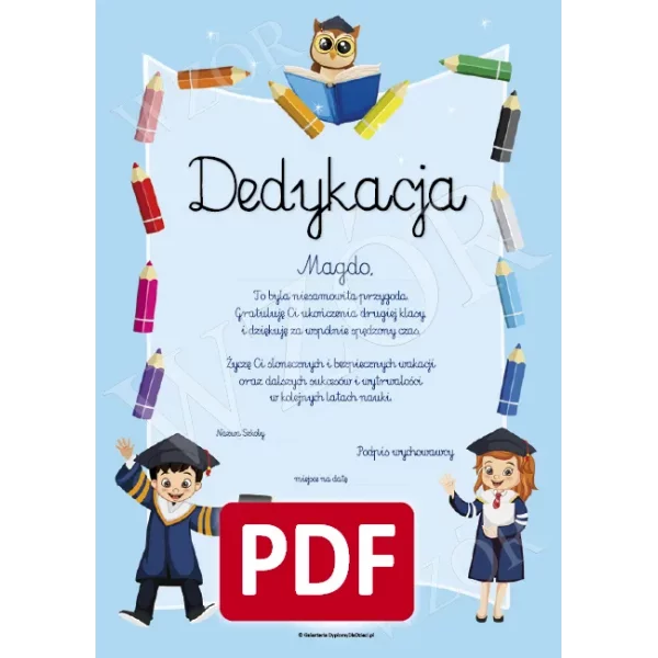 Dedykacja do książek (ukończenie 2 klasy) PDF-10002