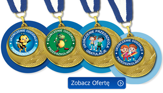 Pamiątkowe Medale dla dzieci z okazji zakończenia roku w przedszkolu