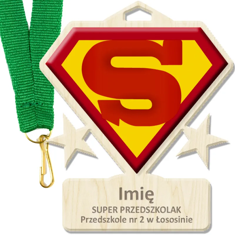 personalizowany medal super przedszkolaka, wzór E350
