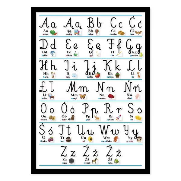 Alfabet Nauka Literek (Plansze Edukacyjne A3)