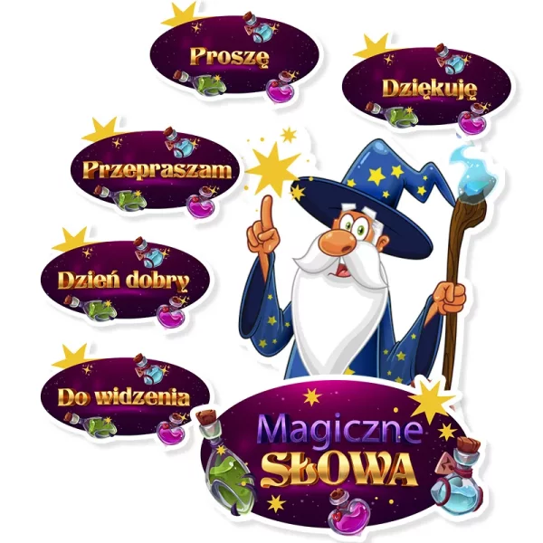 Dekoracja Szkolna Magiczne Słowa (Rozpoczęcie Roku Szkolnego)