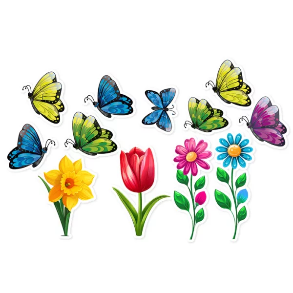 Kwiaty i Motyle - Dekoracje Szkolne Wiosna