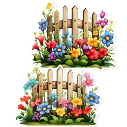    Płotek z kwiatami - Dekoracje Szkolne Wiosna