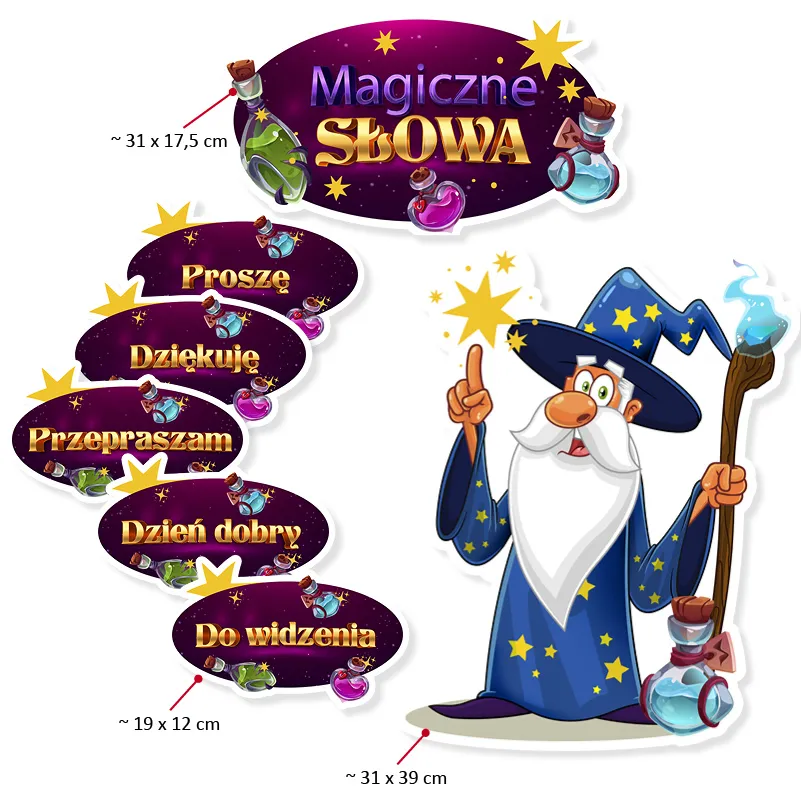 Dekoracja Szkolna Magiczne Słowa (Rozpoczęcie Roku Szkolnego)