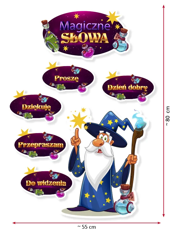 Dekoracja Szkolna Magiczne Słowa (Rozpoczęcie Roku Szkolnego)