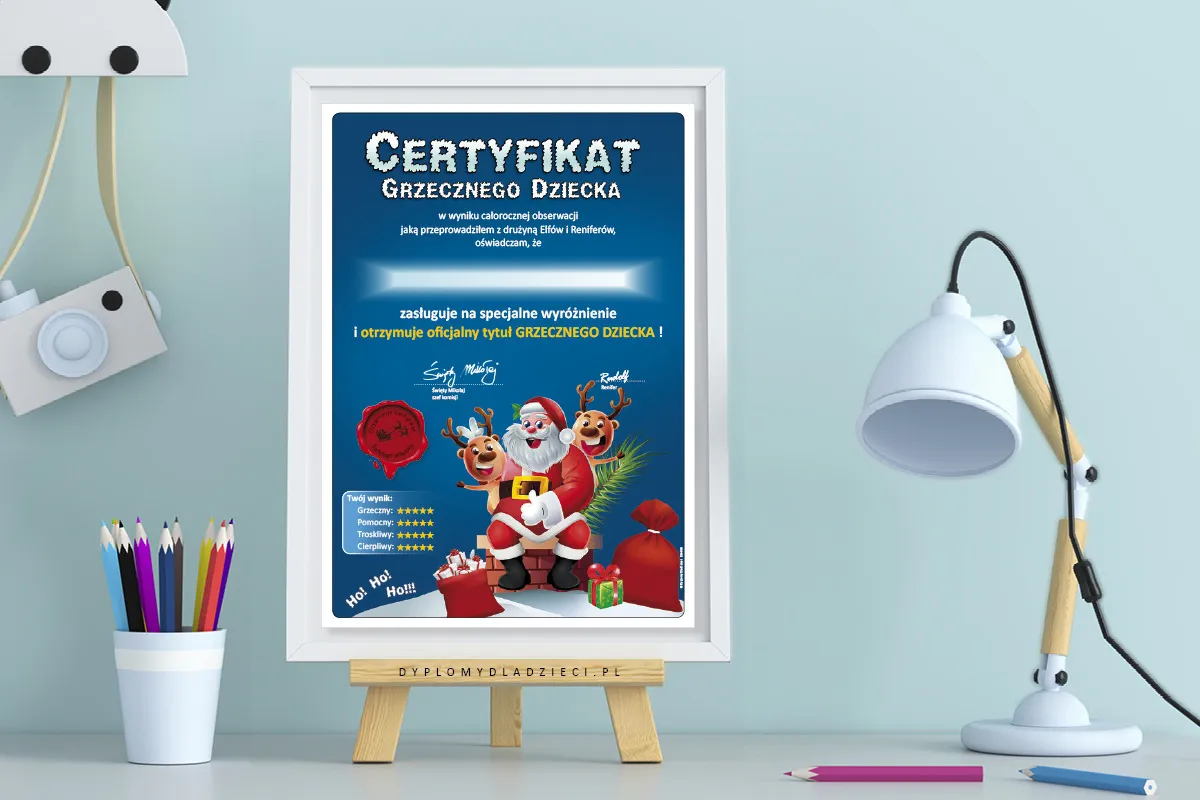 Certyfikat Grzecznego Dziecka od Świętego Mikołaja DM-900