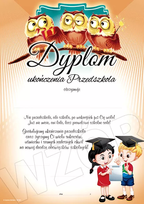 Dyplom Ukończenia Przedszkola DP-86 (wersja z tekstem)