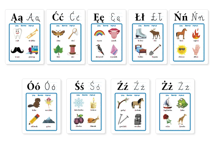 Alfabet Znaki Diakrytyczne (Plansze Edukacyjne) E-102