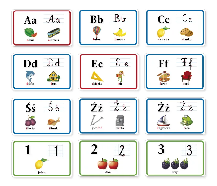 Alfabet i Cyfry (Fiszki) E-201