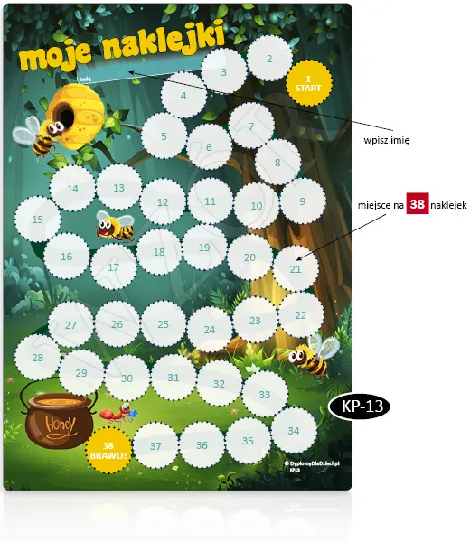 Karta Motywacyjna Magiczny Las z Pszczółkami KP-13