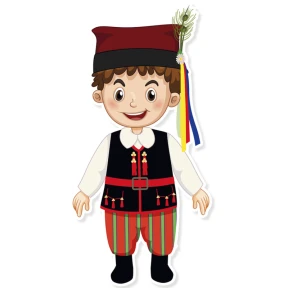 Dekoracja Szkolna – Chłopiec w Stroju Regionalnym