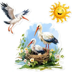 Dekoracja Szkolna – Bociany (Wiosna)
