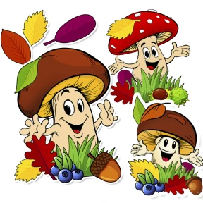 Dekoracja Szkolna – Uśmiechnięte Grzybki (Jesień)